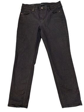 White House Black Market Jeans, Glitter High-Rise Black Ankle Skinny, Size 10